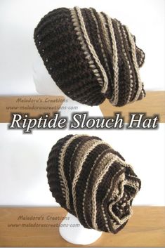 two hats on top of each other with the words riptide slouch hat