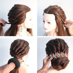 New crazy juda hairstyle for wedding girls | New crazy juda hairstyle for wedding girls | By Khushbu Makeup Wedding Juda Hairstyle, Joda Hair Styles For Wedding, Juda Style For Saree, Unique Easy Hairstyles, Jura Hairstyle For Wedding, Juda Hairstyle Buns On Lehenga, Juda Hairstyle Buns Saree, Ambada Hairstyle, Traditional Bun Hairstyles For Saree