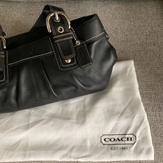 Authentic Brand New Black Coach Soho Pleated Tote Shoulder Bag. Never Used As You Can See Bottom Of Purse Is Perfect And No Scratches Or Marks. Only Took Out Of Dust Bag For Photos. Features A Zip Close Top, Expanded Sides, And A Gray Interior With 2 Medium Slip Pockets And A Zip Close Pocket That Is 3/4 Length Of The Bag. Style # K0951-F13732 Size: 12”L X 16”W X 9”H Color: Black Leather Care Instructions Included Coach Dust Bag Included Chic Coach Shoulder Bag With Leather Lining, Formal Coach Leather Shoulder Bag, Coach Leather Satchel With Soft Leather, Coach Leather Satchel With Silver-tone Hardware, Coach Leather Bag With Soft Leather, Coach Leather Shoulder Bag With Leather Lining, Elegant Coach Soft Leather Shoulder Bag, Formal Coach Leather Satchel, Coach Leather Shoulder Bag With Double Handle