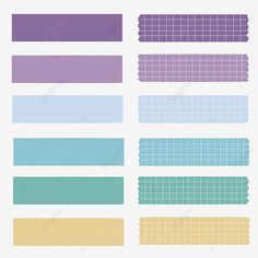 four different colors of the same color, blue, yellow, purple, green png and psd