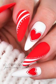 Nail the perfect look this Valentines Day with our collection of 2024 nail trends! Explore beautiful Valentines nails, short acrylic nails, and almond nails that showcase your individuality. Don't forget to check out our birthday nails for extra glam! 💖💅 #TrendyNails #NailInspo Nails With Hearts, Nails Polish, Pretty Acrylic Nails