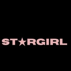 the stargirl logo is shown on a black background with pink letters that spell out it's name