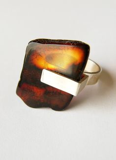 FREE Shipping Amber Ring Sterling Silver 925, cognac, brown,  Amber Jewelry UNIQUE by JewellryWithSoul on Etsy Modern Brown Rings For Gift, Modern Brown Rings For Gifts, Modern Brown Ring Jewelry, Handmade Modern Amber Rings, Modern Handmade Amber Rings, Modern Orange Rings For Gift, Modern Orange Rings For Gifts, Modern Orange Rings As Gifts, Minimalist Brown Rings For Gifts