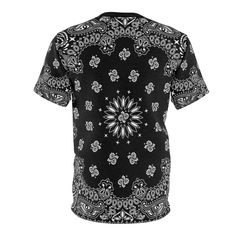 OG Black Bandana hip hop gangsta West coast Unisex AOP Cut & Sew Tee Uniquely textured, thick microfibre knit fabric of this high quality T-shirt wicks perspiration rapidly away from the skin, drawing it to the surface where it quickly evaporates. A stylish look on the sports field or at country club lunch. + Regular fit + 100% Polyester + 4.0 oz and 6.0 oz fabrics available + Tagless + Runs true to size most of the time - Please check measurements on last product picture. RETURN & EXCHA Hip Hop Winter T-shirt With Crew Neck, Winter Hip Hop Crew Neck T-shirt, Winter Cotton Tops With All Over Print, Winter Cotton Top With All Over Print, Pre-shrunk Hip Hop Tops For Streetwear, Relaxed Fit T-shirt For Winter Streetwear, Hip Hop Crew Neck Top, Cotton Hip Hop T-shirt For Winter, Streetwear Cotton Tops With Bandana Print