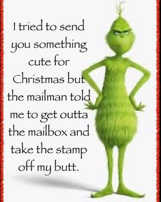 the grinch from the grinch movie is featured in this christmas card with an image of