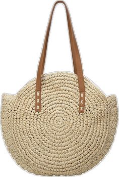 Everyday Braided Rattan Bag, Casual Beige Crochet Woven Bag, Casual Beige Crochet Straw Bag, Casual Braided Shoulder Bag For Vacation, Daily Use Braided Rattan Shoulder Bag, Casual Brown Braided Beach Bag, Casual Beige Straw Beach Bag, Everyday Braided Rattan Straw Bag, Braided Rattan Straw Bag For Everyday Use