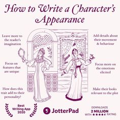 how to write a character's appearance in an appliance for children and adults