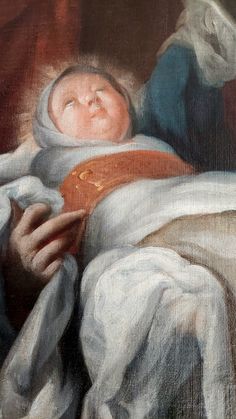 a painting of a baby in a blanket