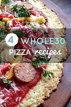 four whole 30 pizzas with different toppings on the top and bottom, including pepperoni