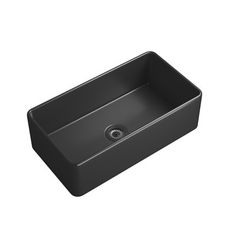 a black sink on a white background