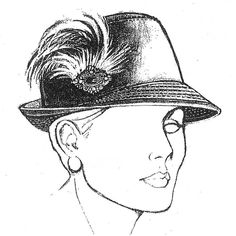 Flirty Fedora Hat Pattern - Judith M Millinery Supply House Fedora Hat Pattern, Diy Headgear, Fedora Pattern, German Hat, Diy Clothes Ideas, Hat Sewing, Hat Template, Making Hats, Sewing Hats