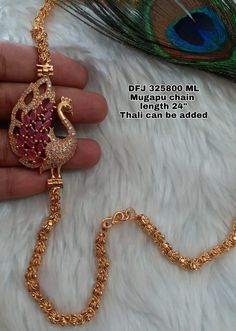 Mugappu Design, Thali Chains, Thali Chain, Latest Necklace Design, Ruby Necklace Designs, Marriage Jewellery, Temple Jewellery Earrings, Mangalsutra Chain, Gold Bridal Necklace