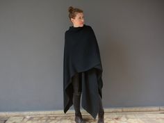 "Unisex muslin blanket poncho wrap in different colors. This boho shawl \\ scarf looks simply gorgeous on women and men of all sizes. It can easily be a plus size wrap cardigan for those bigger beautiful figures as well as a oversized wrap that is so comfortable to wear for slim/athletic figures! Find out for yourself why this double gauze cotton bohemian poncho is so perfect for everyday use in the spring, summer, winter and autumn! -      The model is M US (38\\40 EU) size and she is 170 cm ta Plus Size Poncho, Wrap Poncho With Scarf, Black Poncho With Scarf One Size, Black Poncho With Scarf, One Size, Black One Size Shawl Wrap, One Size Wrap Poncho With Scarf, Oversized Wrap Poncho, One Size Black Bohemian Wrap, Black Bohemian Wraps One Size