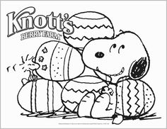 a snoopy coloring page with the words knott's peppermink on it