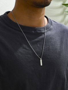 1 pc  Handsome Style Rectangle Pendant Necklace for Men's Daily Wear Silver Fashionable,Minimalist   Stainless Steel     Men Fashion Jewelry, size features are:Bust: ,Length: ,Sleeve Length: Guy Necklaces, Handsome Style, Mens Fashion Jewelry, Stylish Dress Book, Mens Pendant, Men Necklace, Stylish Dresses, Daily Wear, Jewelry Watches