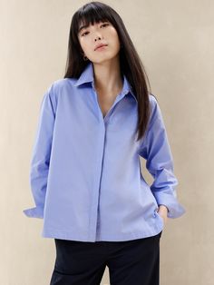 Oversized Cotton Shirt | Banana Republic Factory Banana Republic Factory, Box Pleats, Wardrobe Staples, Cotton Shirt, High & Low, High Low, Banana Republic, Long Sleeves, Fashion Outfits