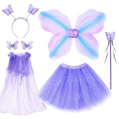 PRICES MAY VARY. PACKAGE INCLUDED 7PCS-The fairy costume set includes 1xButterfly Wings, 1x Tutu, 2x Butterfly Hair Clips, 1x Magic Wand, 1x Headband and 1x Veil. Wearing this fairy wings costume, you will be like a fairy in the forest or a princess in the castle, can bring them into the fairy tale, and leave more sweet fantasy in the growth memory. BUTTERFLY WINGS-The princess butterfly wings measures approx 18.5 x 14.9inches.The butterfly fairy wings has elastic straps which can be easily circ Headband And Veil, Chocolate Fairy Cakes, Yea Party, Fairies Party, Veil Costume, Fairy Wings Costume, Fairy Food, Butterfly Fairy Wings, Butterfly Hair Clips