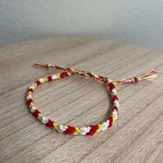 A Handmade Bracelet Or Anklet Woven With Shades Of White, Yellow, And Red Colors. A Friendship Or Statement Bracelet Perfect For This Summer! Approx. 9 Inches/ 30 Centimeters Long. 10 Woven Bracelets For $25. Dainty Gold Bracelet, Purple Bracelet, Snap Bracelets, Swarovski Bracelet, Woven Bracelet, Multi Strand Bracelet, Bangles Style, Adjustable Bangle, Woven Bracelets