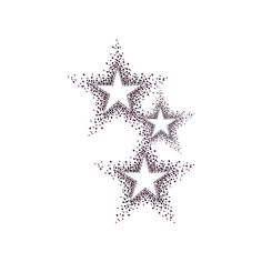 three stars are arranged in the shape of dots