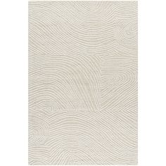 a white rug with wavy lines on it