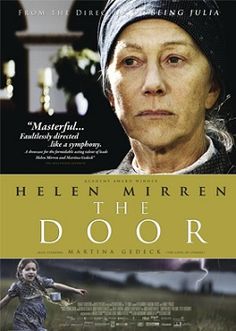 the movie poster for helen mirrenn's door, starring in two different languages