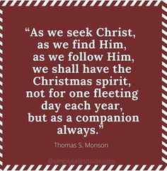 thomas s monsson quote about christmas