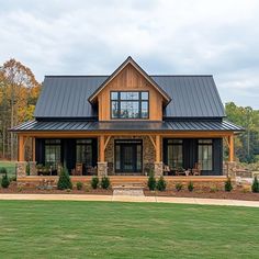 Rustic Ridge With Multiple Exterior Options 1,756 SQFT - Etsy Wood And Metal House Exterior, Smaller House Design, House Plans 2200-2500 Sq Ft, Wood Grain Siding Exterior, Mountain Farmhouse Plans, 16x52 Shed House Plans, Outside Of House Aesthetic, Country Cottage Homes Exterior, Barn Dominium Floor Plans