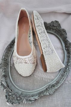 Soft and Elegant lace women ballet flats. Comfortable through out your special day and perfect for wedding party. DETAILS:COLORS AVAILABLE: White and Ivory LaceUPPER: Synthetic upper and liningMATERIALS: Mandmade outsoleORIGIN: Imported STYLE NAME: BABA-53 Ballet Flats Wedding Shoes, Vintage Wedding Shoes, Crochet Ballet, Wedding Ballet Flats, Bridesmaids Shoes, Lace Ballet Flats, Wedding Shoes Vintage, Bridal Shoes Flats, Wedding Shoes Flats