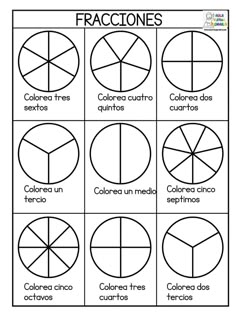 the different types of fractions worksheet for students to practice their fraction skills