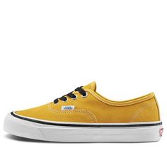 Vans Authentic 44 DX 'Yellow White' VN0A38ENT7S (SNKR/Retro/Skate/Casual/Unisex/Low Top) Casual Mustard Lace-up Sneakers, Classic Yellow Sneakers With Gum Sole, Classic Yellow Sneakers With Round Toe, Urban Yellow Sneakers With Gum Sole, Yellow Urban Sneakers With Gum Sole, Retro Yellow Sneakers For Skateboarding, Yellow Retro Sneakers For Skateboarding, Casual Mustard Sneakers For Streetwear, Yellow Skate Shoes For Streetwear