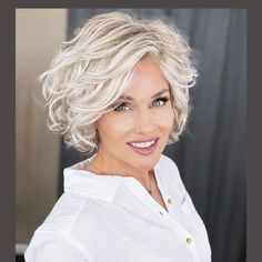 Hair Styles For 60+ Women, Hair Over 60 Aging Gracefully, White Hair Beauty, Barbara Leigh, Double Chin Hairstyles, Henry Margu Wigs, Medium Shag Hairstyles, Layered Bangs, Κούρεμα Bob