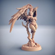 a statue of an angel with wings on it's back