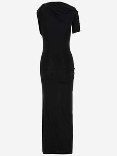 Long dress made of viscose blend Asymmetrical boat neckline with draping Knotted detail on left shoulder neckline Three-quarter sleeves with gathered detail on right side Slim fit Black Made in Portugal Composition: 71% viscose, 21% polyester, 8% elastaneModel is wearing size S.Model measurements:Height: 175 cmBust: 86.5 cmWaist: 65 cmHips: 92 cm Shoulder: 40 cm Lace Up Espadrilles, Boat Neckline, Short Leggings, Knitwear Cardigan, Three Quarter Sleeves, Quarter Sleeve, Leather Accessories, Right Side, Three Quarter