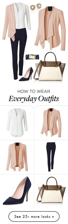 "Everyday Work Outfit" by le3noclothing on Polyvore featuring Oscar de la Renta, Vince Camuto, LE3NO, Kate Spade, Tory Burch, women's clothing, women's fashion, women, female and woman Áo Blu, Business Outfits Women, Professional Attire, Outfits For Women, Work Wardrobe, 가을 패션, Professional Outfits, Business Casual Outfits, Work Attire