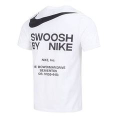 Nike Sportswear NSW TEE BIG SWOOSH LogoT 'White' DZ2882-100 Athleisure Crew Neck T-shirt With Logo Print, White Athleisure Jersey T-shirt, Sporty Workout T-shirt With Branding, Dri-fit Graphic Print T-shirt For Sportswear, Dri-fit Crew Neck T-shirt For Sportswear, White Moisture-wicking Short Sleeve T-shirt, Sports Season Dri-fit Graphic T-shirt, Sporty T-shirt With Letter Print For Streetwear, Nike Moisture-wicking Sportswear T-shirt