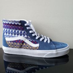 Vans Men's Sk8-Hi Fair Isle Suede / Canvas Sneaker In Fantastic Blue / Multicolor ~ Features A Blue And White Fair Isle Pattern On The Upper Part Of The Sneaker. The Sneaker Is Made Of A Combination Of Suede And Canvas Textile Materials, And It Has A Padded Collar For Support And Flexibility. The Sneaker Also Has A Reinforced Toe Cap For Durability And A Vans Signature Waffle Rubber Sole For Traction :) Retail Market: $90 Condition: Brand New With Tag & Without Original Shoe Box Men's Size Blue Vans Canvas Shoes For Streetwear, Casual Blue Vans Canvas Shoes, Blue Textile Sneakers For Streetwear, Blue Casual Canvas Shoes, Casual Blue Canvas Shoes, Casual Blue Textile Sneakers, Blue Vans Canvas Shoes With Round Toe, Blue Textile Slip-on Canvas Shoes, Retail Market