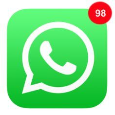 two green and white icons with the number 98 on each one, which includes an icon for whatsapp