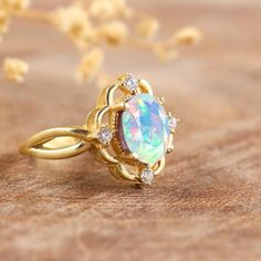 Natural White Fire Ethiopian Opal Ring, Wedding Ring, Statement Ring, Vintage Fire Opal Ring, Handmade Ring, Anniversary Gift for Her - Etsy Ethiopian Opal Oval Ring For Wedding, Opal Open Ring Birthstone, Ethiopian Opal Ring For Wedding, Ethiopian Opal Promise Ring, Ethiopian Opal Wedding Ring As Birthstone, Ethiopian Opal Wedding Ring With Birthstone, Wedding Ethiopian Opal Ring With Birthstone, Round Opal Promise Ring, Ethiopian Opal Anniversary Ring