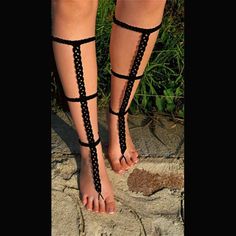 New. Gorgeous Pair Of Handmade Cotton Crochet Barefoot Sandals. Perfect For Summer, Bridal, Or Any Time. Wear Alone Or Pair With Your Favorite Shoes. Adjustable Lacing, One Size Fits Most. Hand Wash Lay Flat To Dry. A0010 Black Barefoot Sandals With Ankle Strap For Vacation, Black Ankle Strap Barefoot Sandals For Vacation, Black Adjustable Open Toe Barefoot Sandals, Adjustable Black Open Toe Barefoot Sandals, Adjustable Black Lace-up Sandals For Festival, Handmade Black Barefoot Sandals For Beach, Black Barefoot Sandals For Summer Vacation, Adjustable Barefoot Sandals For Party, Black Toe Post Barefoot Sandals For Beach