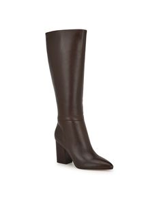 Nine West Women's Peachey Block Heel Pointy Toe Dress Boots - Macy's Tall Brown Boots With Pointed Toe, Dress Boots, Shoe Fits, Cute Fall Outfits, Outfit Inspo Fall, Winter Outfit, Fall Outfit, Brown Boots, Dress With Boots