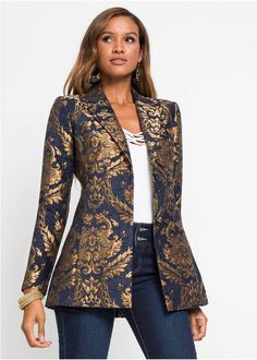 Jacquard Paisley Blazer,Basic Cami Two Pack,Bum Lifter Jeans,Sexy Ankle Strap Heels Brocade Print, Blazer Style, Print Placement, Women's Coats & Jackets, Paisley Print, Blazer Jacket