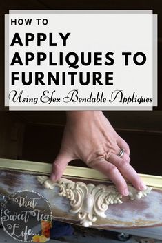 a person's hand on top of a table with the words how to apply furniture using