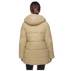 Stay warm and chic with our Rokka&Rolla Women's Long Coat Puffer Jacket. This coat features a sleek, quilted design with a flattering silhouette, perfect for braving the cold in comfort. Its lightweight, insulated material ensures superior warmth without bulk. With a hood, deep pockets, and a full-length zipper, this puffer coat combines practicality with elegance, making it an essential addition to your winter wardrobe. Fitted Beige Outerwear For Cold Weather, Winter Khaki Puffer Jacket, Khaki Winter Puffer Jacket, Fitted Long Sleeve Beige Puffer Jacket, Beige Fitted Long Sleeve Puffer Jacket, Fitted Beige Puffer Jacket For Winter, Fitted Hooded Beige Outerwear, Fitted Beige Puffer Jacket For Spring, Womens Tailored Suit