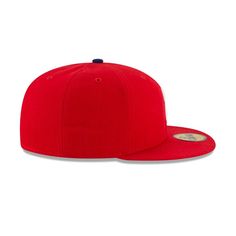 the new era fitted hat in red and navy is on sale for $ 10 99