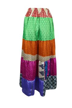 Embrace the seasons with the handmade flared maxi Skirt! Crafted from recycled saree fabric in a neon green, orange, pink and Multi Floral prints, this skirt boasts drawstring waist and flattering ankle length. Ideal for trips to farmer markets and beach festivals this handmade skirt lets your daring side shine. Available in one sizes S/M/L, the Boho Maxi Skirt combines boldness with sustainability. Its unique and captivating design, along with the eco-friendly recycled silk saree fabric, makes Green Flowy Patchwork Maxi Skirt, Green Flowy Maxi Skirt With Patchwork, Traditional Multicolor Maxi Skirt, Multicolor Maxi Length Festival Bottoms, Multicolor Long Maxi Skirt For Festivals, Traditional Multicolor Maxi Skirt For Festivals, Green Festive Skirt For Summer, Green Festive Summer Skirt, Festive Green Summer Skirt