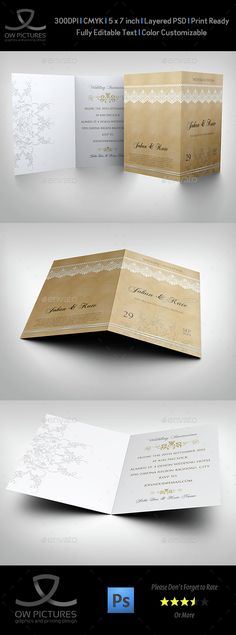 an open folded brochure with blue and white designs on the front, back and sides