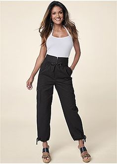 High Waisted Cargo Pants, Women's Dress Pants, Outfit For Work, Hem Pants, Sequin Pants, Dressy Pants, Belted Pants, Pants And Leggings, Women Cargos