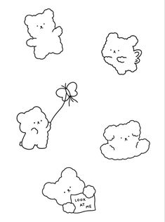 four cartoon sheep flying through the air with balloons in their mouths and one holding a heart