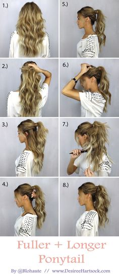 Ponytail Tutorial, Hair Dos, Ponytail Hairstyles, Hair Videos, Diy Hairstyles, Pretty Hairstyles, Easy Step, Hair Hacks, Hair Looks