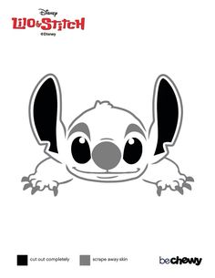 the logo for disney's lilo - stitch is shown in black and white